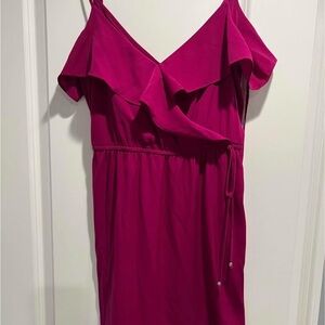 Elegant Pink Ruffle Dress